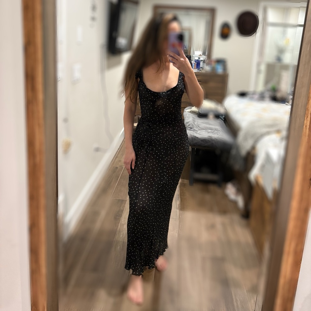 Sheer Polka Dot Maxi Dress – Bold and Elegant - Picture 2 of 3
